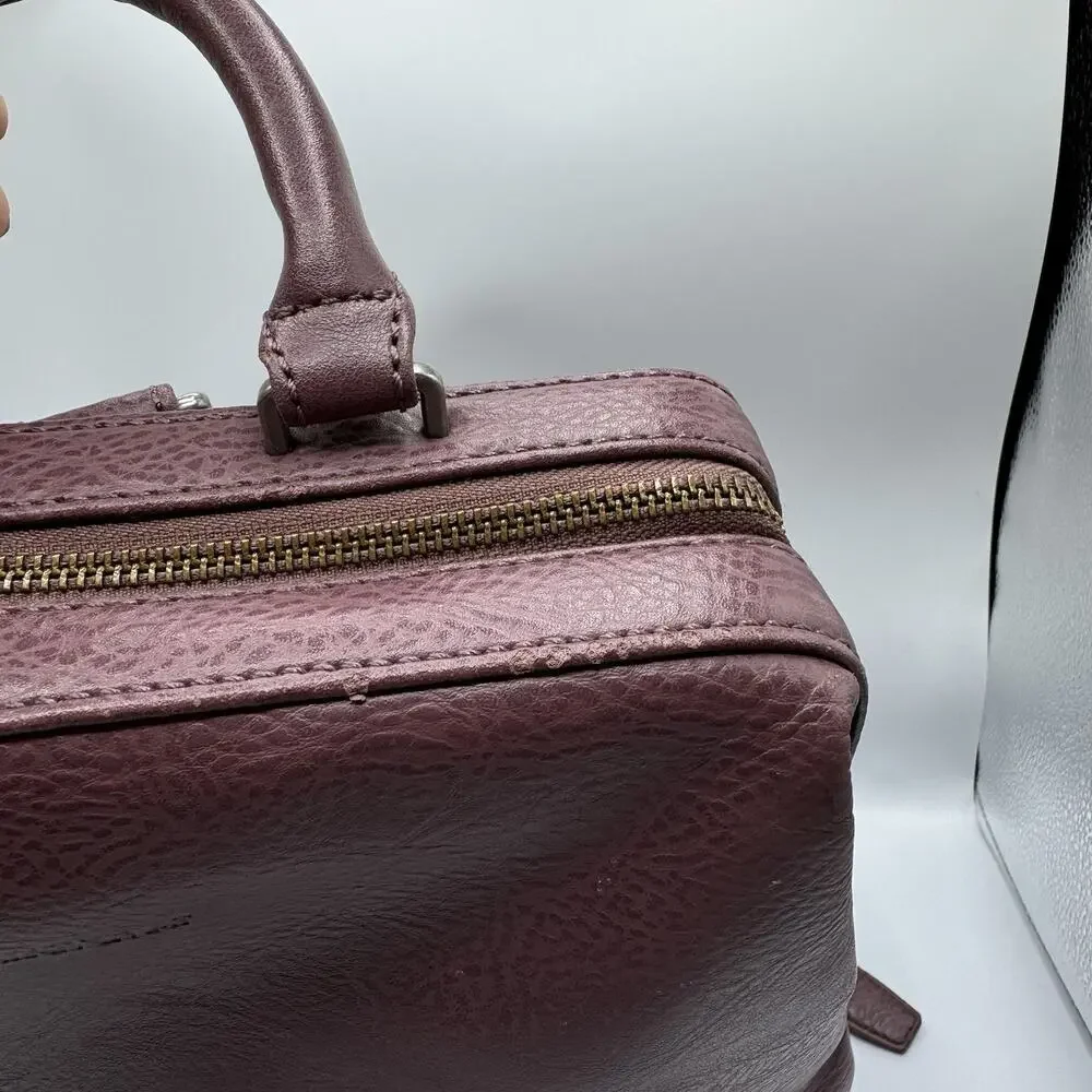 Matt & Nat Purple Vegan Leather Backpack Zip Pocket Adjustable Straps